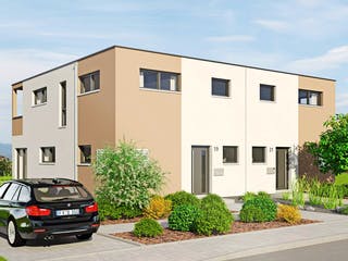Fertighaus Duett 129 von Fingerhut Haus Schlüsselfertig ab 422373€, Cubushaus Außenansicht 1