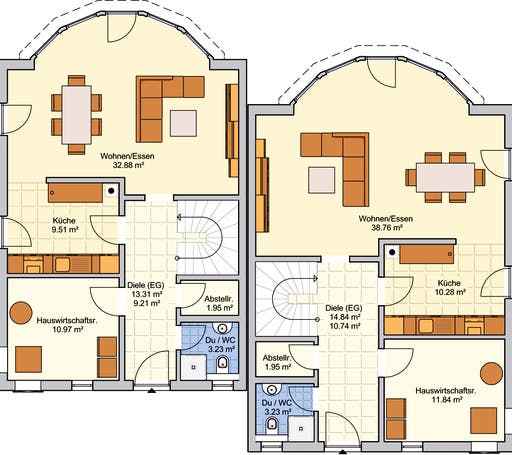 Fertighaus Duett 139 von Fingerhut Haus Schlüsselfertig ab 358235€, Satteldach-Klassiker Grundriss 1