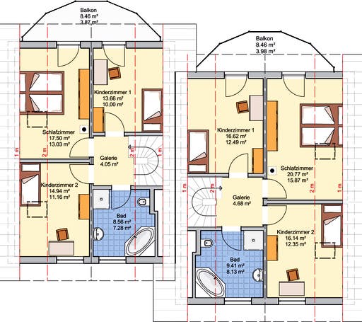 Fertighaus Duett 139 von Fingerhut Haus Schlüsselfertig ab 358235€, Satteldach-Klassiker Grundriss 2