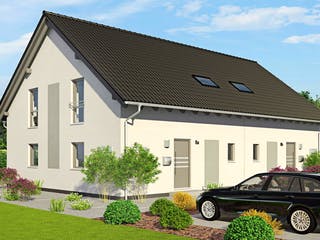 Fertighaus Duett 141 von Fingerhut Haus Schlüsselfertig ab 391465€, Satteldach-Klassiker Außenansicht 2