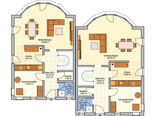 Fertighaus Duett 157 von Fingerhut Haus Schlüsselfertig ab 416239€, Satteldach-Klassiker Grundriss 1