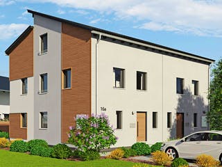 Fertighaus Duett 175 von Fingerhut Haus Schlüsselfertig ab 482163€, Pultdachhaus Außenansicht 2