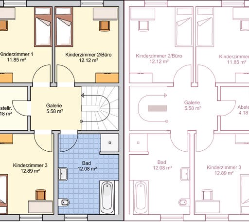 Fertighaus Duett 175 von Fingerhut Haus Schlüsselfertig ab 444774€, Pultdachhaus Grundriss 2