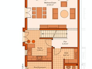 Fertighaus Duett 63 FD von SCHWABENHAUS Schlüsselfertig ab 277645€, Cubushaus Grundriss 1