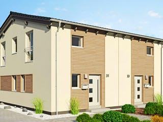 Fertighaus Duett 96 von Fingerhut Haus Schlüsselfertig ab 329789€, Satteldach-Klassiker Außenansicht 2
