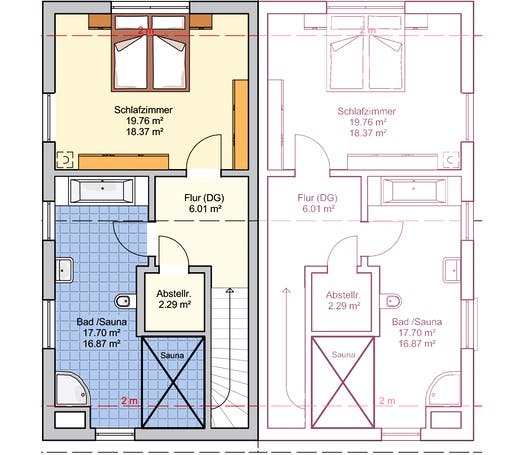 Fertighaus Duett 96 von FINGERHUT-HAUS Schlüsselfertig ab 334193€, Satteldach-Klassiker Grundriss 2