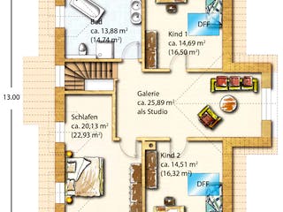 Fertighaus Duffner von Holzhaus Rosskopf Schlüsselfertig ab 549000€, Blockhaus Grundriss 2