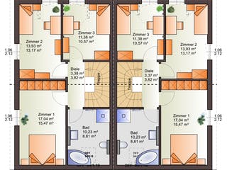 Fertighaus Duo 117 von Bärenhaus Schlüsselfertig ab 456128€, Satteldach-Klassiker Grundriss 2
