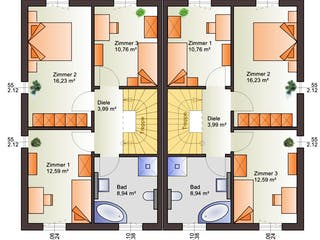 Fertighaus Duo 148 von Bärenhaus Schlüsselfertig ab 468498€, Satteldach-Klassiker Grundriss 2