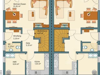 Fertighaus DUO 155 von FingerHaus, Pultdachhaus Grundriss 1