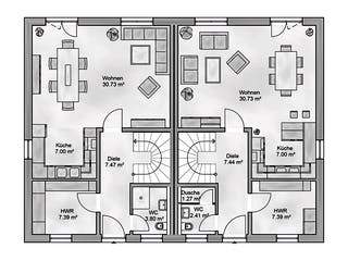 Massivhaus Duplex von AUREA Massivhaus, Stadtvilla Grundriss 1