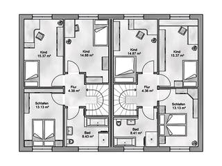 Massivhaus Duplex von AUREA Massivhaus, Stadtvilla Grundriss 2