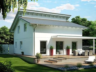 Fertighaus E 15-111.1 von SchwörerHaus Schlüsselfertig ab 212870€, Pultdachhaus Außenansicht 1