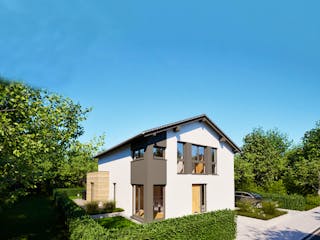 Massivhaus Entwurf SL157 von FAVORIT Massivhaus Schlüsselfertig ab 384834€, Satteldach-Klassiker Außenansicht 10