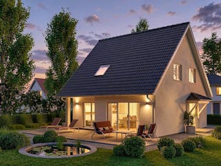 Massivhaus Rerik von TIMOWA Massivhäuser Schlüsselfertig ab 312900€, Satteldach-Klassiker Außenansicht 2