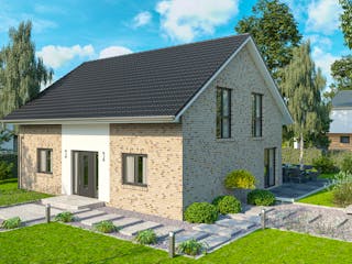 Massivhaus EINFAMILIENHAUS 160 von Kähler Massivhaus Schlüsselfertig ab 389230€, Satteldach-Klassiker Außenansicht 1