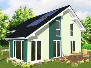 Massivhaus BK Bau-Konzept E300 (inacitve) von BK Bau-Konzept Schlüsselfertig ab 181900€, Satteldach-Klassiker Außenansicht 1