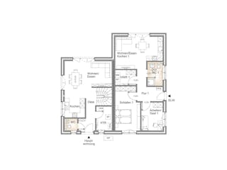 Massivhaus EINFAMILIENHAUS 195 MIT EINLIEGERWOHNUNG von Kähler Massivhaus Schlüsselfertig ab 490980€, Grundriss 1