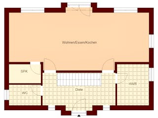 Massivhaus Mönchhagen von TIMOWA Massivhäuser Schlüsselfertig ab 304900€, Satteldach-Klassiker Grundriss 1