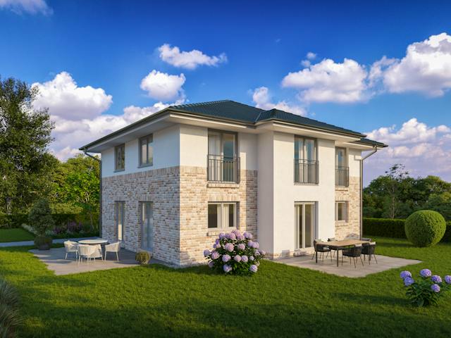 Massivhaus STADTVILLA 175 von Kähler Massivhaus Schlüsselfertig ab 434340€, Stadtvilla Außenansicht 1