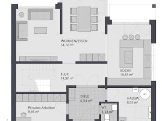 Massivhaus Entwurf NB195 von FAVORIT Massivhaus, Satteldach-Klassiker Grundriss 1