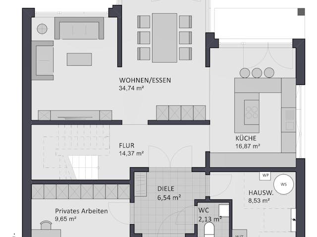 Massivhaus Entwurf NB195 von FAVORIT Massivhaus, Satteldach-Klassiker Grundriss 1