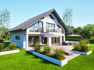 Massivhaus Entwurf NB195 von FAVORIT Massivhaus, Satteldach-Klassiker Außenansicht 17
