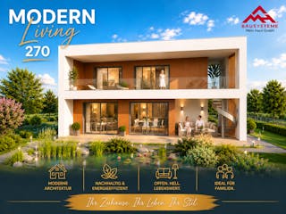 Massivhaus Modern Living 270 von Mein Haus Bausysteme, Cubushaus Außenansicht 3