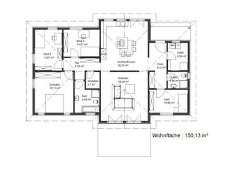 Fertighaus Easy Living 150 WD von Kaiser Haus Schlüsselfertig ab 205635€, Bungalow Grundriss 1