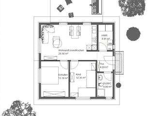 Fertighaus EasyLiving 66 SD von Kaiser Haus Schlüsselfertig ab 118494€, Bungalow Grundriss 1