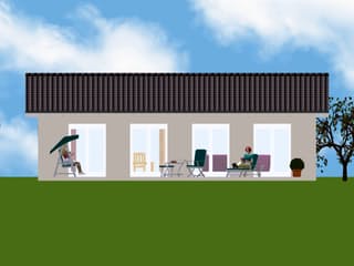 Fertighaus EasyLiving 78 V2 SD - altengerecht von Kaiser Haus Schlüsselfertig ab 131504€, Bungalow Außenansicht 3