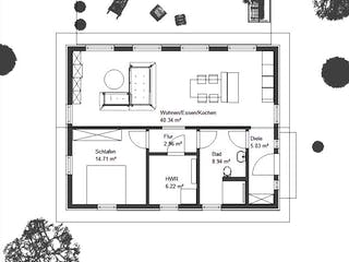 Fertighaus EasyLiving 78 V2 SD - altengerecht von Kaiser Haus Schlüsselfertig ab 131504€, Bungalow Grundriss 1