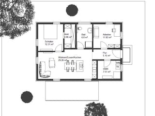 Fertighaus EasyLiving 78_2 WD von Kaiser Haus Schlüsselfertig ab 123559€, Bungalow Grundriss 1