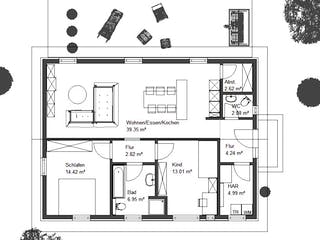 Fertighaus EasyLiving 90 SD von Kaiser Haus Schlüsselfertig ab 140444€, Bungalow Grundriss 1