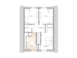 Massivhaus EINFAMILIENHAUS 150 GE von Kähler Massivhaus Schlüsselfertig ab 375190€, Satteldach-Klassiker Grundriss 2