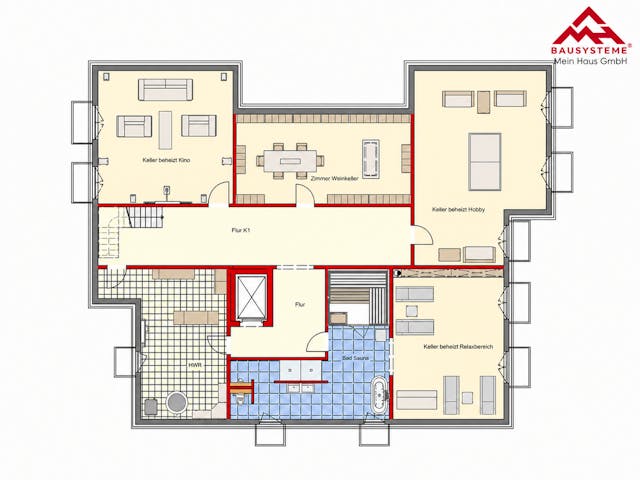 Massivhaus Stadtvilla Havelblick von Mein Haus Bausysteme, Stadtvilla Grundriss 1