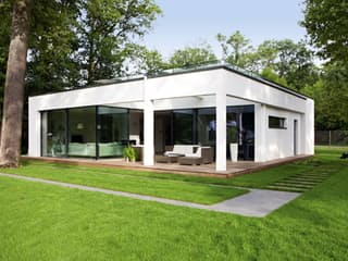 Fertighaus Ausstellungshaus Rheinau-Linx – eben leben von WeberHaus Schlüsselfertig ab 422000€, Bungalow Außenansicht 1