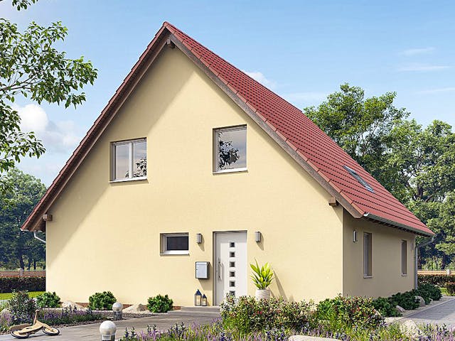 Fertighaus HAUS A100-100 von EBH Haus Schlüsselfertig ab 301400€, Satteldach-Klassiker Außenansicht 1