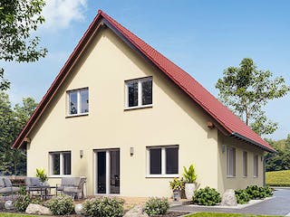 Fertighaus HAUS A100-100 von EBH Haus Schlüsselfertig ab 289800€, Satteldach-Klassiker Außenansicht 2