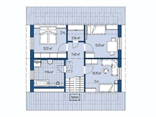 Fertighaus HAUS A100-100 von EBH Haus Schlüsselfertig ab 289800€, Satteldach-Klassiker Grundriss 2