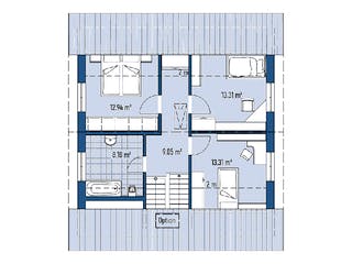 Fertighaus HAUS A100-94 von EBH Haus Schlüsselfertig ab 276200€, Satteldach-Klassiker Grundriss 2