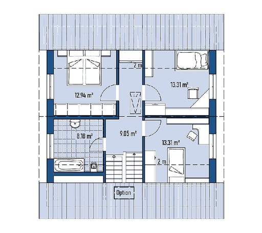 Fertighaus HAUS A100-94 von EBH Haus Schlüsselfertig ab 259200€, Satteldach-Klassiker Grundriss 2