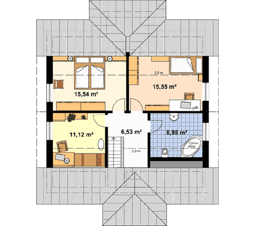 Fertighaus Einfamilienhaus A 3 Edition 500 von EBH Haus Schlüsselfertig ab 269900€, Satteldach-Klassiker Grundriss 2