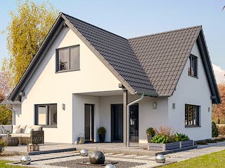 Fertighaus HAUS A71-118-G von EBH Haus Schlüsselfertig ab 286200€, Satteldach-Klassiker Außenansicht 1
