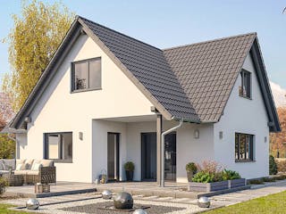 Fertighaus Einfamilienhaus A71-118-G von EBH Haus Schlüsselfertig ab 306700€, Satteldach-Klassiker Außenansicht 1