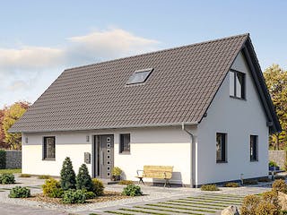 Fertighaus HAUS A71-118-G von EBH Haus Schlüsselfertig ab 286200€, Satteldach-Klassiker Außenansicht 2