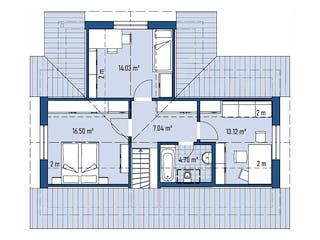 Fertighaus HAUS A71-118-G von EBH Haus Schlüsselfertig ab 286200€, Satteldach-Klassiker Grundriss 2