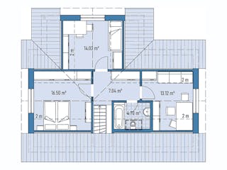Fertighaus Einfamilienhaus A71-118-G von EBH Haus Schlüsselfertig ab 306700€, Satteldach-Klassiker Grundriss 2