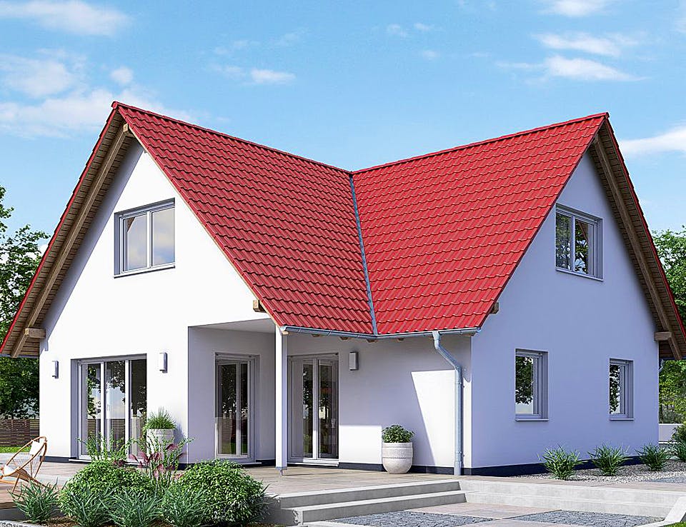 Fertighaus HAUS A77-112-G von EBH Haus Schlüsselfertig ab 292100€, Satteldach-Klassiker Außenansicht 1