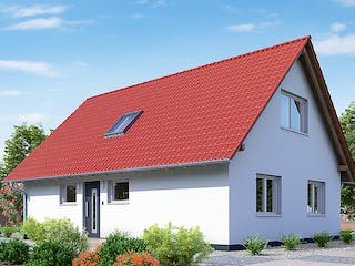 Fertighaus HAUS A77-112-G von EBH Haus Schlüsselfertig ab 306500€, Satteldach-Klassiker Außenansicht 2